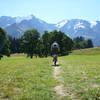 Coming into Plan de la Croix, with Mt Blanc and Dome de Miage in view