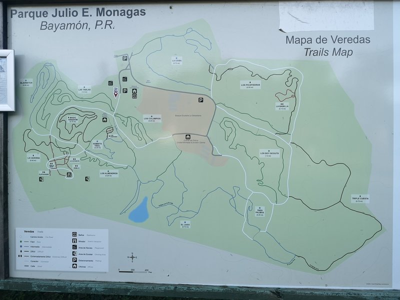 Map of the routes in the park