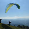 Kobala takeoff.  1.000 m above the valley of Soca