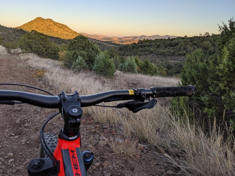 Loose rocks or sand throughout. Only a few packed flowy sections. Good views!