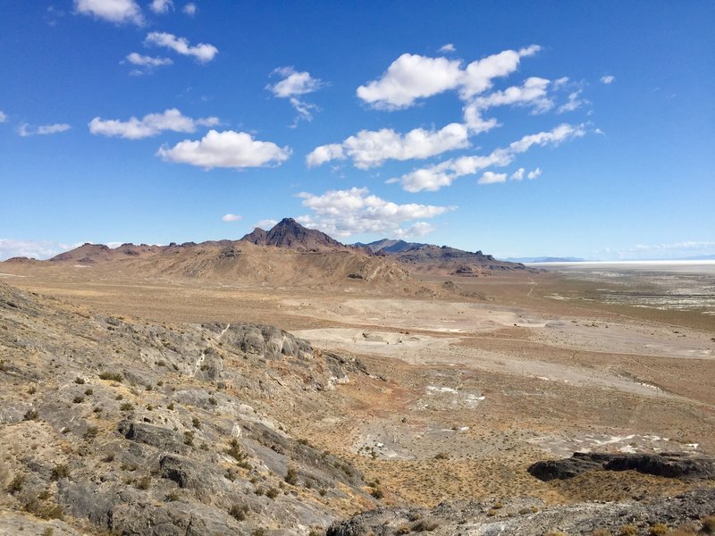 View from vantage point on Leppy Trails Loop "C" looking eastward toward the Bonneville Salt Flats.