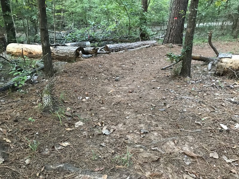 Berm at bottom of descent