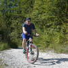 The first climb, just passing the suspension bridge.