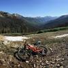 Nearing Williams Pass, looking back down the valley toward St. Elmo.