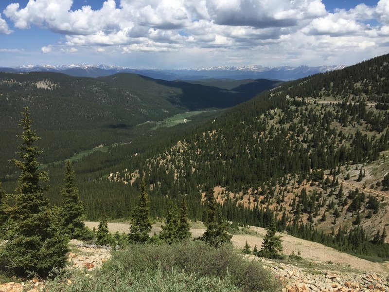 On the north side of Cumberland Pass, looking north past Tincup toward the Elk Mountains.