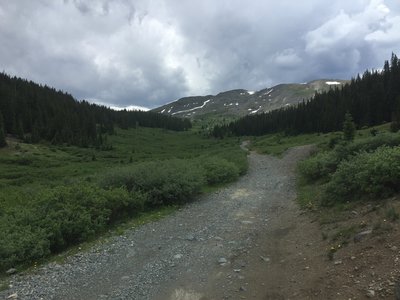 Threatening skies heading south toward Tincup Pass.