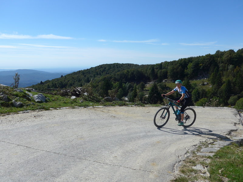 View from "Livek-Matajur Dirt Road" down to the Adriatic Sea