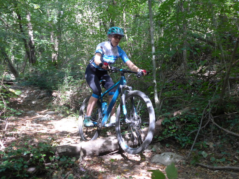 Riding the lower part of MataDown-Trail (elev. 450m). Getting a rocky ascent before - here it's flowy again.