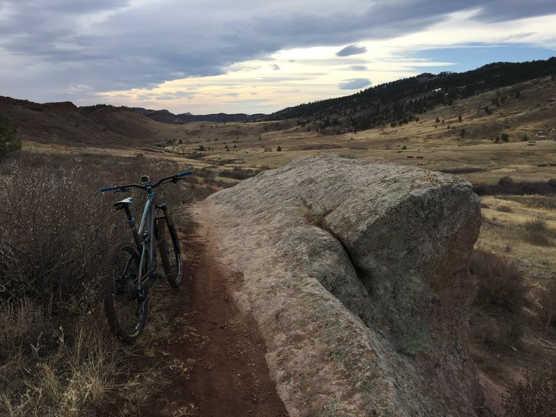 Rock feature near the middle of the alt line.