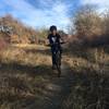 Leif on his first MTB ride on the Sage Trail.