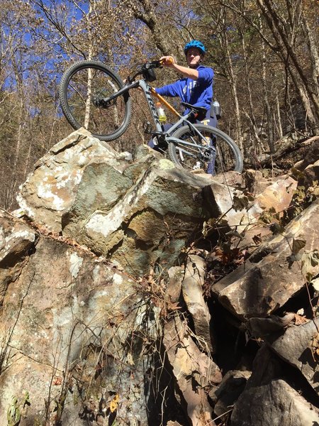 Taking a break near the bottom of Chickalah Loop.