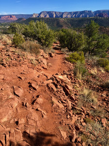 Near the halfway point (heading east), heading down.