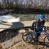 The trail finishes at the All Veterans Memorial Park where there is an old bridge and dam to check out