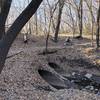 winding around the drainage ditch