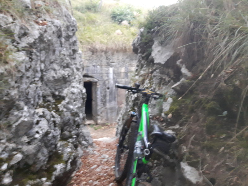 Bunkers and trenches (World War I) beside Anaconda-Trail (#637)