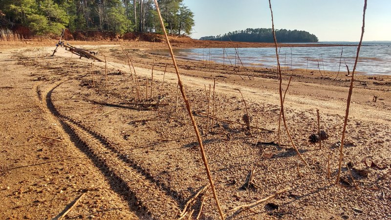 The trail is on the beach. Really cool.