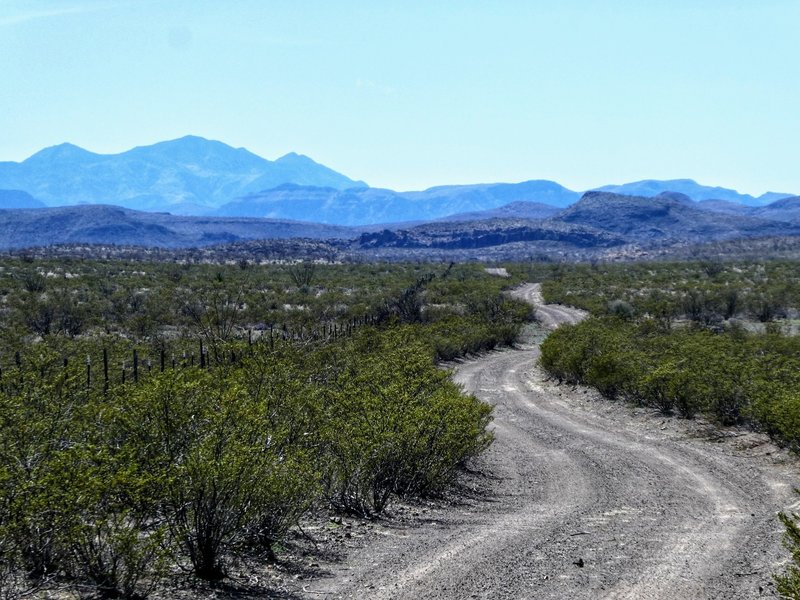 Looking south along the Llano Loop