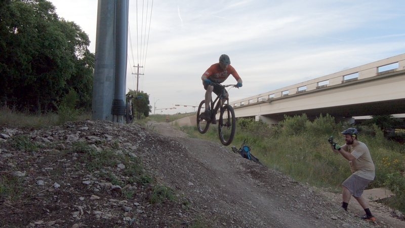 Jumping on the Machine Built stuff next to Parmer Lane.