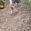 KOM inspecting the endless rocks they found while building with their machines.