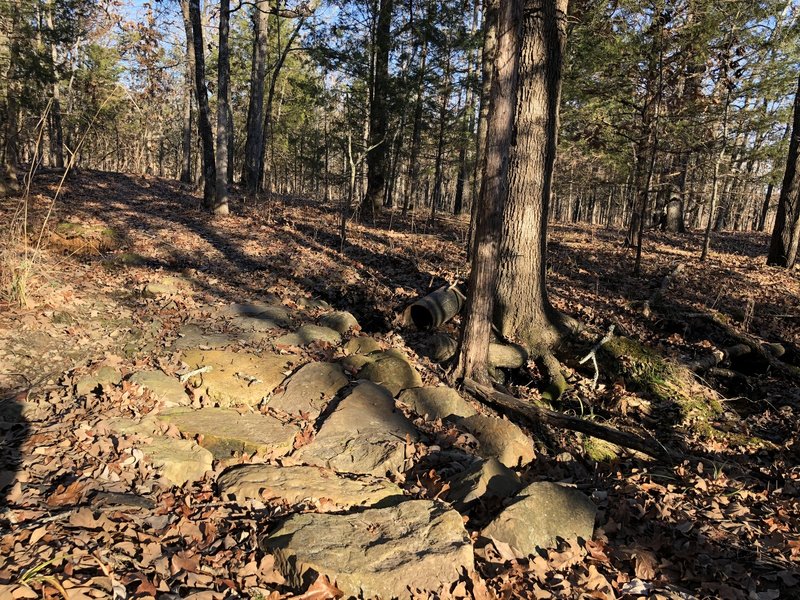 Trail armoring at a water crossing