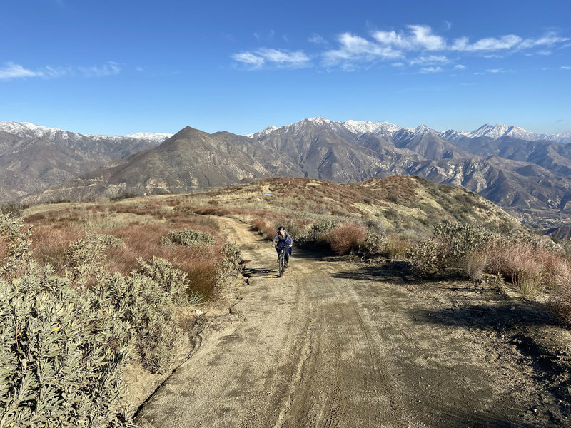 One of the easier sections of the Kagel Mt. Road.