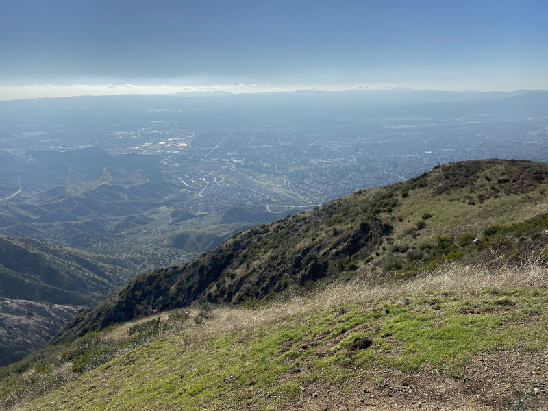 Looking southwest towards the SFV at the summit from the hang glider launch spot