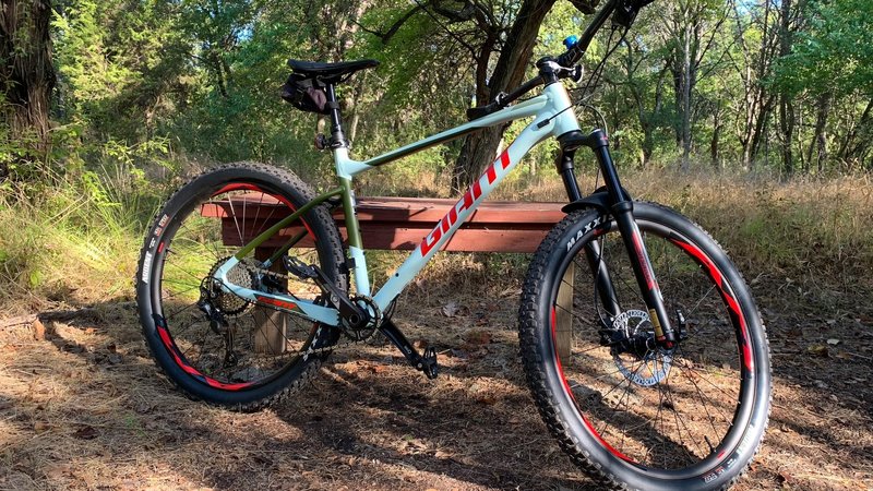 testing out the new bike on the trail.