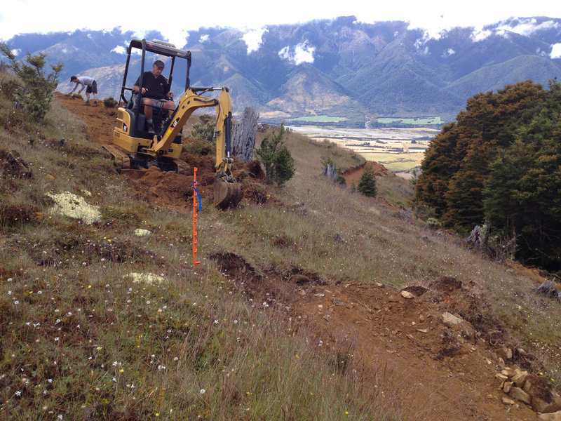 The trail being constructed