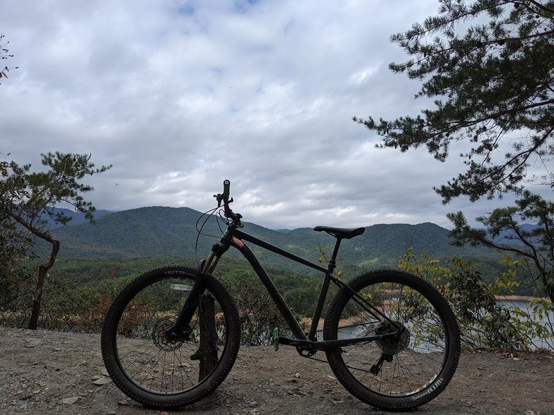 Hardtail overlooking the foothills on the backside of the Great Smokey Mountains.