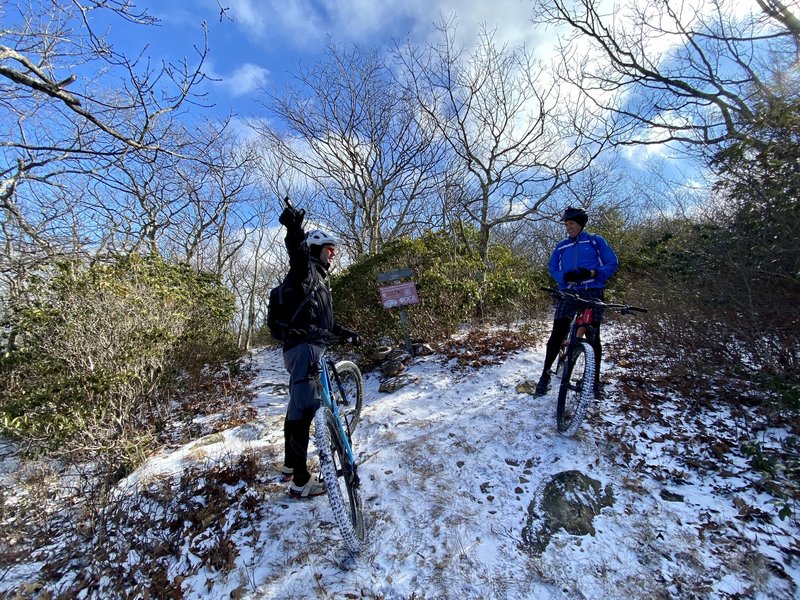 Snow covered Little Bald Knob before dropping into Chestnut Trail