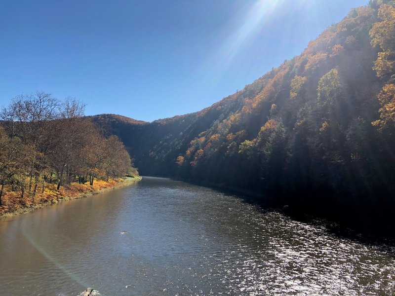 Nice fall view of Pine Creek from the crossover bridge on the Pine Creek rail trail.