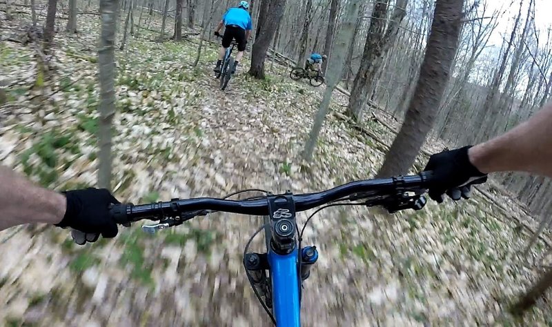 Beginning the descent on Green 2 in Shindagin Hollow.