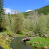 Gravel Creek Road near the confluence of Gravel Creek with the Siletz River.