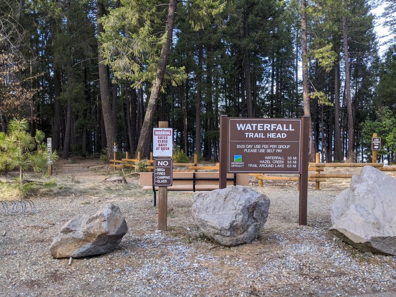 Waterfall TrailHead - pay parking at Sly Park Rec Area