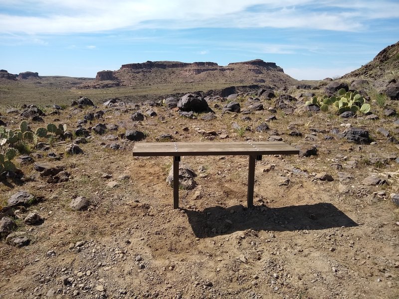 Bench at overlook along Rattler Trail