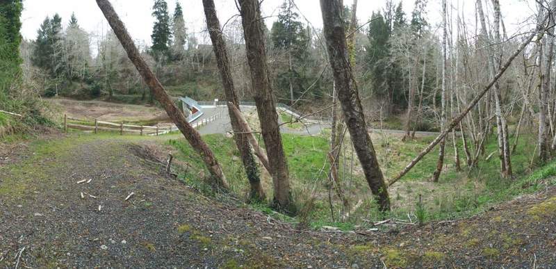 This is a view of the transfer from the dam bridge to the down hill switch back (easy and changeable)