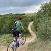 Josh getting ready to ride the bumpiest section of Longhorn Ledge. If enough speed is gained, these can get some serious air.