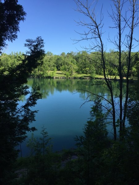 Calm day at the quarry lake.