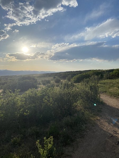 View of the Front Range nearing sunset.