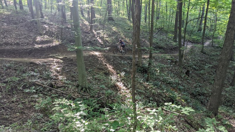 Rider on Coal Train Train at Baileys Trail System