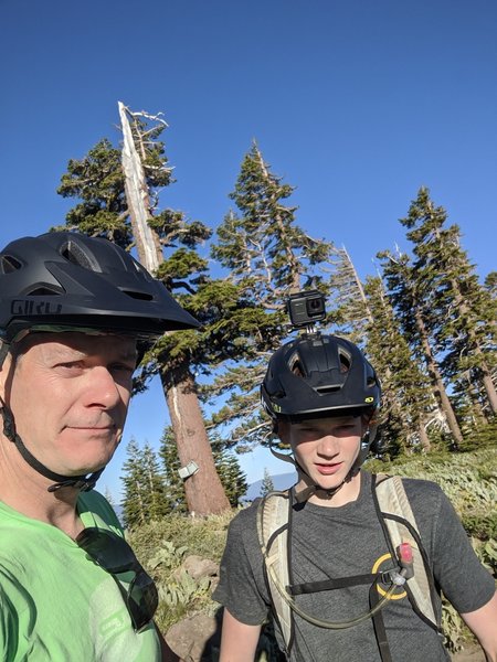 Chris and Reid, top of the ridge at Lakeview, facing west.