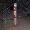 Sign post at the top of the Rock City segment of the Summit Trail (no no bikes symbol)