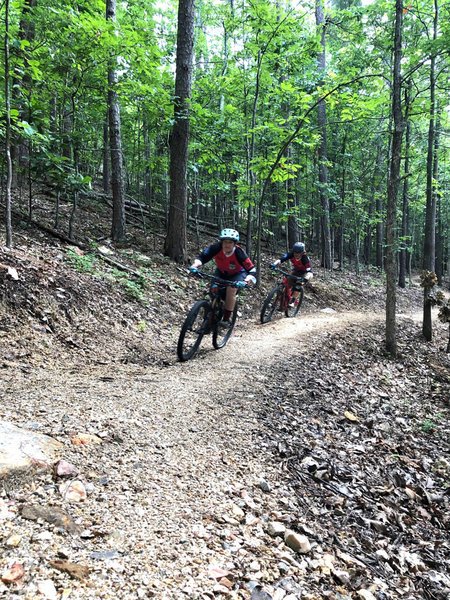 Trail staff riding Pullman Trail