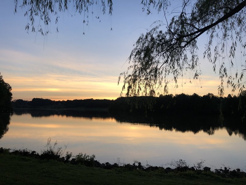 Sunset on the lake near the MTB section of trail.