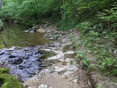 A difficult section. I carefully walked my bike across.