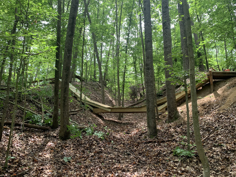 Shortly after completing the build on the "Ge-off", the second feature on the Advanced Trail at Locust Shade