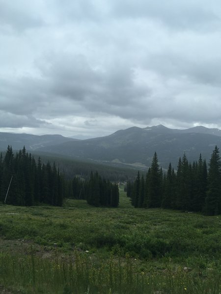 Looking down American Flyer ski run.  Ueva Peak in the background.