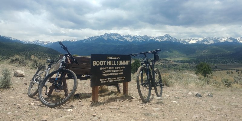 Boot Hill Summit at Dennis Weaver Memorial, Ridgway, Colorado.