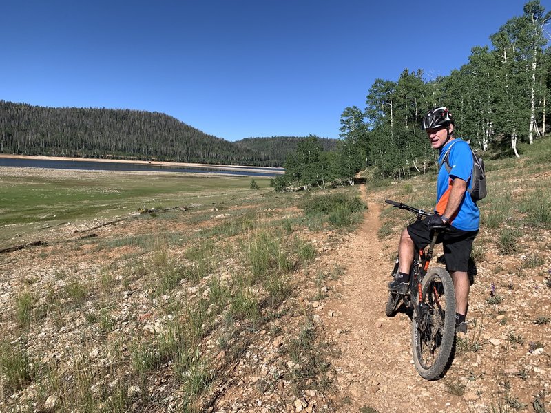 Along the North shore of the lake