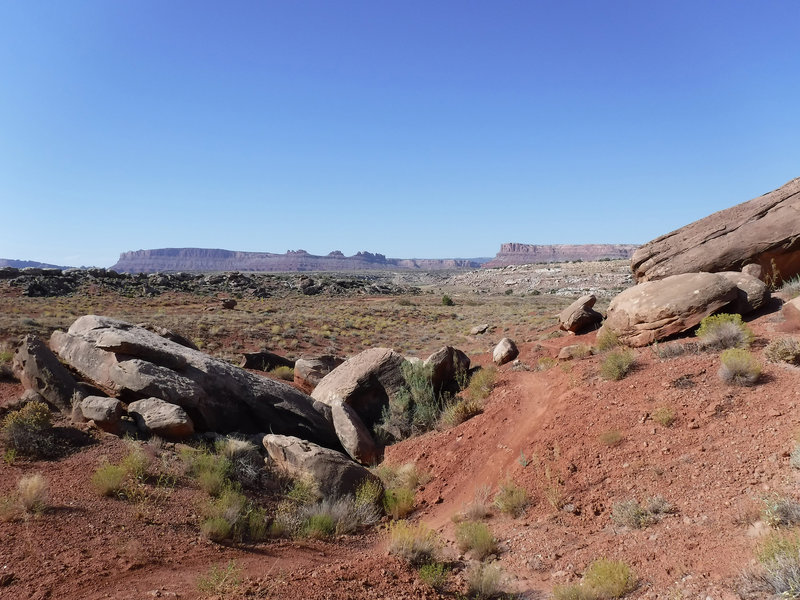 By comparison, these trails don't quite have the scenery of other Utah trails, however, if you need a break from the Double-Diamonds, these are a fantastic option with Arches in the background.